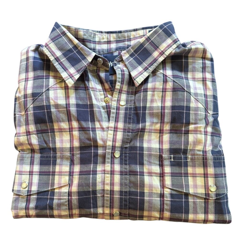Wrangler XLT Mens Long sleeve pearl snap 100% Cotton Vintage shirt western yolk